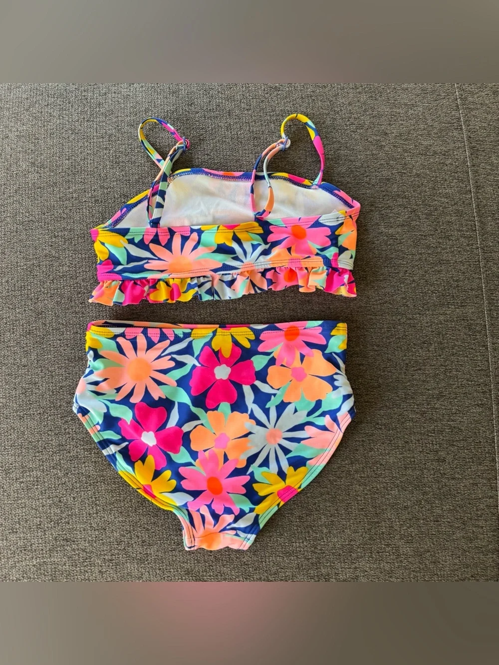 Cat & Jack Floral Swim Set 2PC Top Button Multicolor Girls M/8